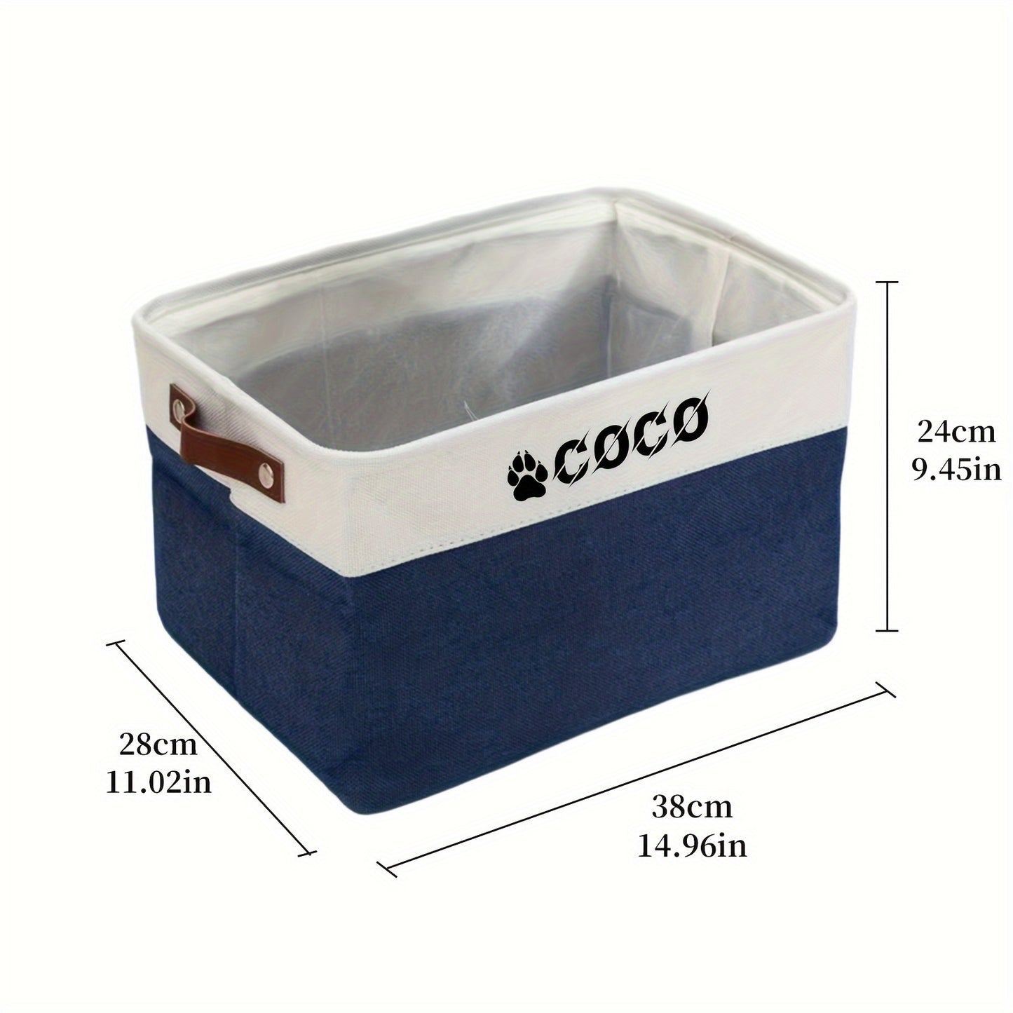 Personalized Pet Toy Storage Box, Custom Dog Toy Storage Container Foldable Bag Basket For Dogs Pet Accessories